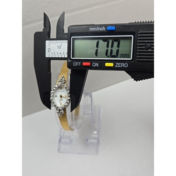 Vintage Helbros HE2380 Womens Dress Watch New Battery Diamond Accent Gold Tone main image 8